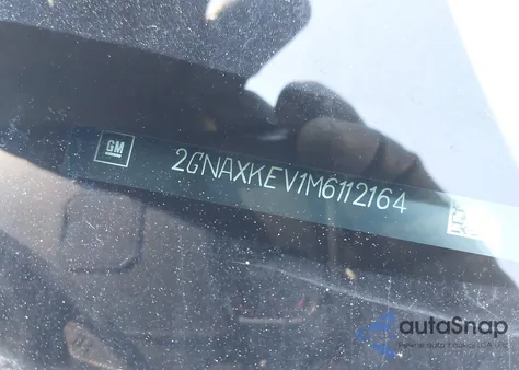 2021 Chevrolet Equinox Fwd Lt из США, поврежденный, VIN 2GNAXKEV1M6112164